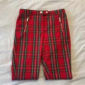 H&M plaid skinny trousers